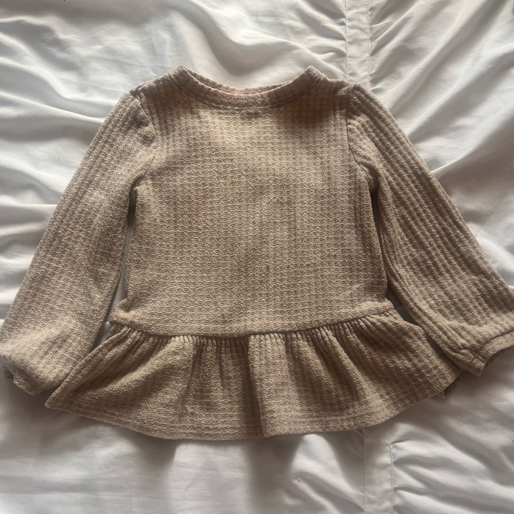 Cat & Jack Beige Peplum Sweater